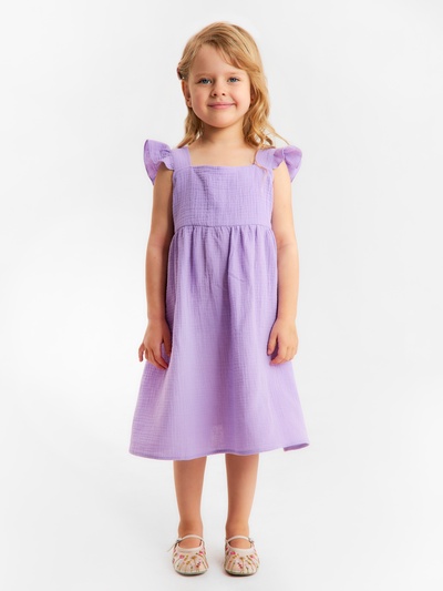 Сарафан из муслина для девочек KAFTAN, лиловый, рост 110-116 см