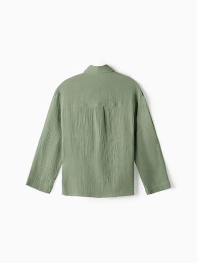Рубашка из муслина для девочки KAFTAN, зелёная, рост 158 см