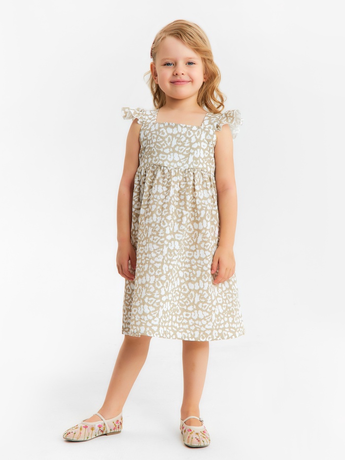 Сарафан из муслина для девочки KAFTAN, бежевый, рост 116-122 см - Фото 1