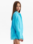 Рубашка из муслина для девочек KAFTAN, рост 134 см, голубая - Фото 3