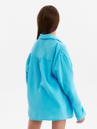 Рубашка из муслина для девочек KAFTAN, рост 140 см, голубая - Фото 4