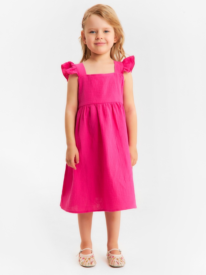 Сарафан из муслина для девочки KAFTAN, ярко-розовый, рост 122-128 см - Фото 1
