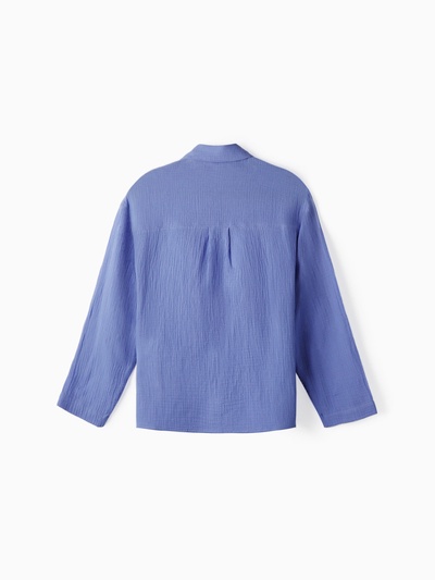 Рубашка из муслина для девочки KAFTAN, синяя, рост 152 см