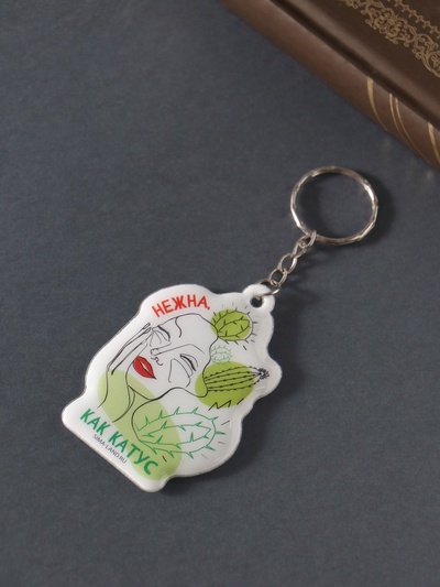 Брелок для ключей на кольце «Нежна, как кактус», мягкий ПВХ, 4.5×6.5 см