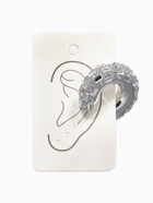 Серьга кафф «Бублик», крупные стразы, белые в серебре - Фото 5