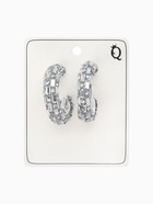 Серьги со стразами QF «Блеск» прямоугольники, 3.5×3×1 см, белый в серебре 10826485