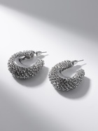 Серьги со стразами QF «Блеск» кольца, белые в серебре - Фото 2