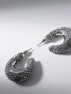 Серьги со стразами QF «Блеск» кольца, белые в серебре - Фото 3