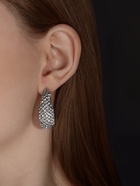 Серьги со стразами QF «Блеск» кольца, белые в серебре - Фото 1