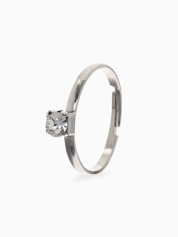 Кольцо «Выбражулька. Как у мамы», кристалл 3 мм, белое в серебре, безразмерное