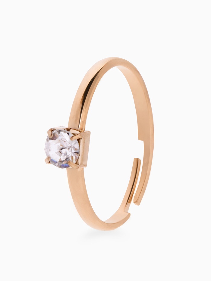 Кольцо «Выбражулька. Как у мамы», кристалл 3 мм, белое в золоте, безразмерное