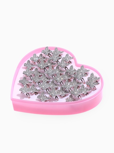 Кольцо «Выбражулька. Бабочка», стразы, белое в серебре, безразмерное