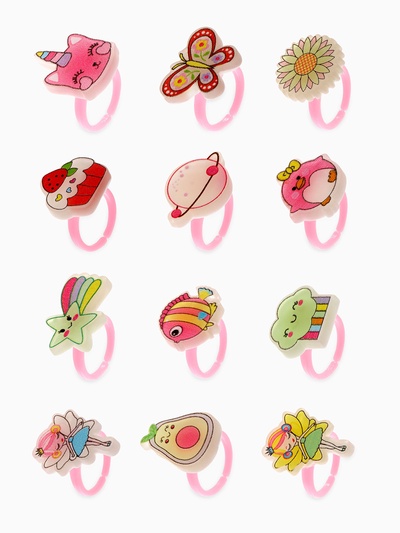 Кольцо детское Выбражулька «Зверюшки», форма МИКС, безразмерное, цвет МИКС