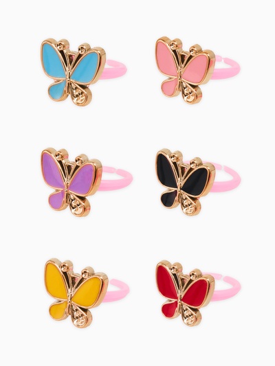 Кольцо детское Выбражулька «Бабочка», эмаль, безразмерное, цвет МИКС