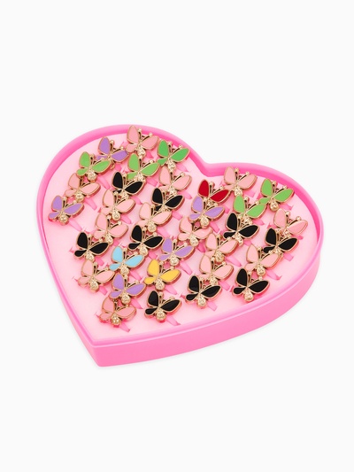 Кольцо детское Выбражулька «Бабочка», эмаль, безразмерное, цвет МИКС