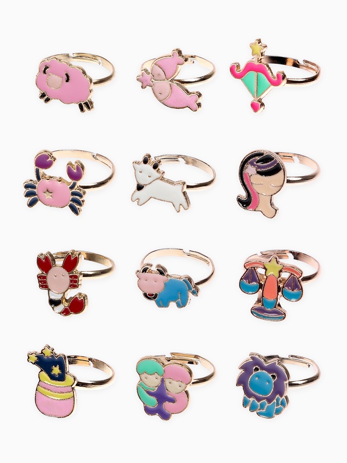 Кольцо «Выбражулька. Знаки зодиака», форма МИКС, МИКС, безразмерное