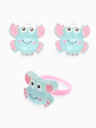 Набор детский «Выбражулька» 2 предмета: клипсы, кольцо, краб, голубо-розовый - Фото 1