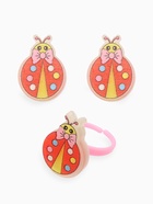 Набор детский "Выбражулька" 2 предмета: клипсы, кольцо, божья коровка, цвет МИКС - фото 808648151