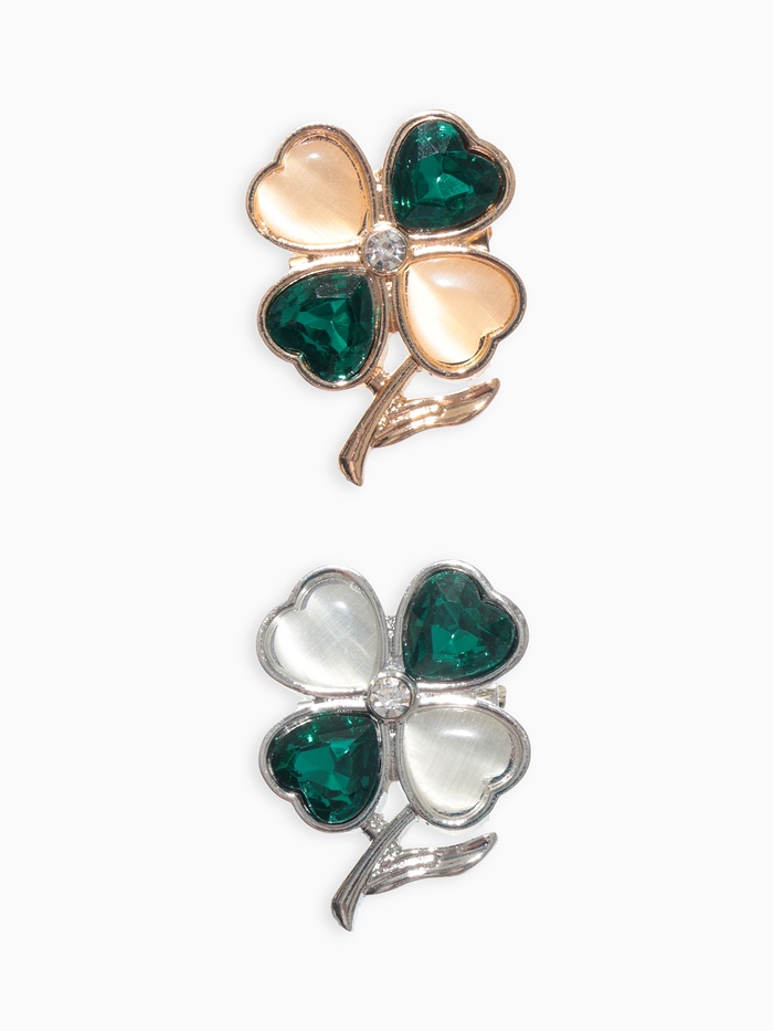 Брошь «Клевер», кошачий глаз, МИКС