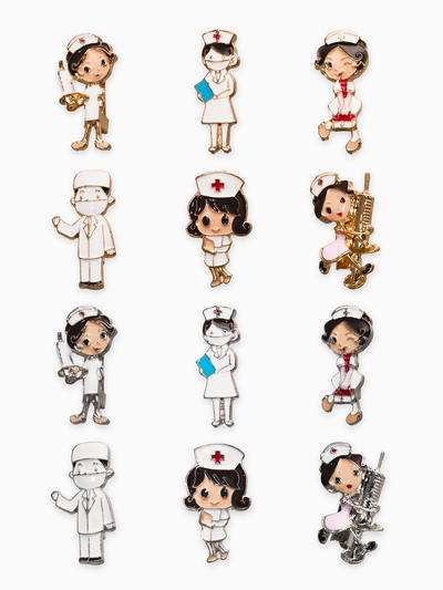 Брошь «Медсестричка», форма МИКС, цвет МИКС, (неделимая фасовка 12 шт., цена за шт.)