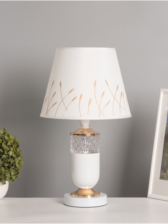 Лампа настольная «Рим» 1×40 Вт Е27 + ночник 3 Вт белый/золото 24.5×24.5×43 см - Фото 1