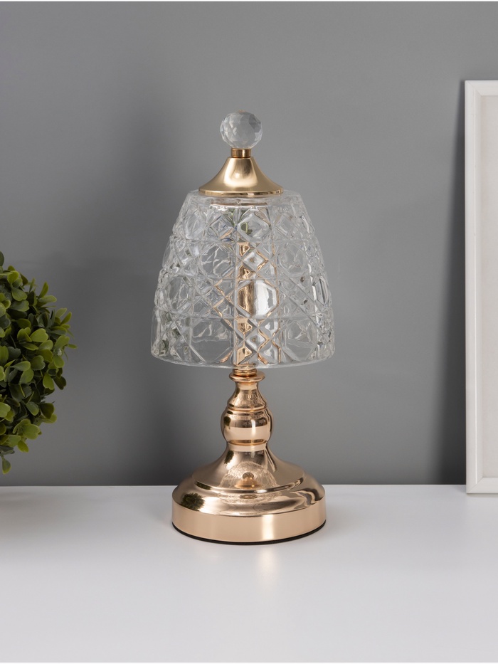 Светильник настольный RISALUX «Элли», интерьерный, LED, 10 Вт, золото, 13.5×13.5×31 см - Фото 1