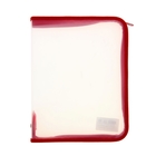 Папка пластиковая А5, 230 х 180 х 25 мм, молния вокруг, Calligrata "Офис", ПМ-А5-01, 0.5 мм, прозрачная, красная - фото 5858865