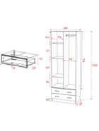 УЦЕНКА Шкаф двухстворчатый Дуэт, 800×480×2200, Венге/Лоредо - Фото 2