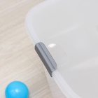 УЦЕНКА Контейнер для хранения без крышки «Зверята», 56 л, 60×40×36 см, на колёсах, прозрачный - Фото 2