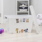 УЦЕНКА Контейнер для хранения без крышки «Зверята», 56 л, 60×40×36 см, на колёсах, прозрачный - Фото 3