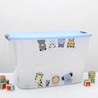 УЦЕНКА Контейнер для хранения без крышки «Зверята», 56 л, 60×40×36 см, на колёсах, прозрачный - Фото 5