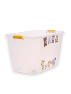 УЦЕНКА Контейнер для хранения без крышки «Зверята», 56 л, 60×40×36 см, на колёсах, прозрачный - Фото 6