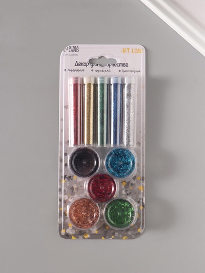 Набор блесток «Пудра и точки» металлик 21.4×9.3 см