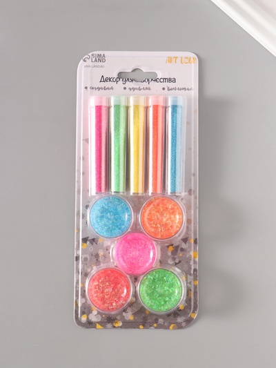 Набор блесток «Пудра и точки» неон 21.4×9.3 см