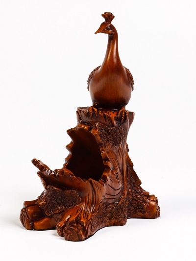 Подставка для бутылки "Павлин" под дерево, 23х15х33см