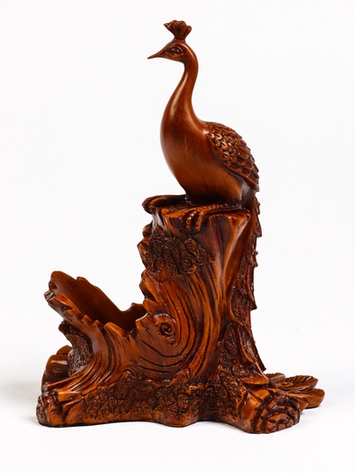 Подставка для бутылки "Павлин" под дерево, 23х15х33см