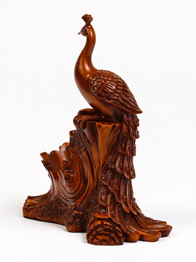 Подставка для бутылки "Павлин" под дерево, 23х15х33см