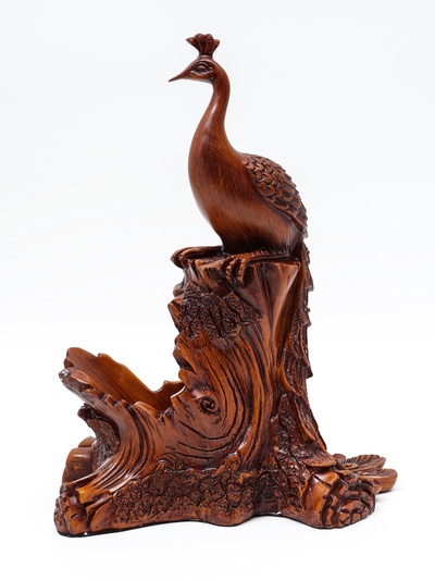 Подставка для бутылки "Павлин" под дерево, 23х15х33см