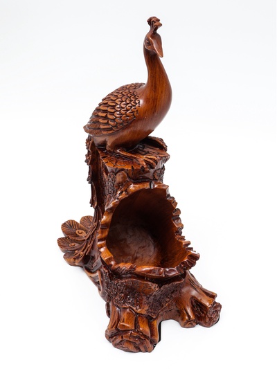 Подставка для бутылки "Павлин" под дерево, 23х15х33см