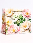 Пакет подарочный с окном «Белые пионы», 24×20×11 см - Фото 4