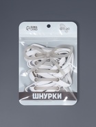 Шнурки для обуви, пара, плоские, с фиксаторами, эластичные, 8 мм, 100 см, белые - Фото 7