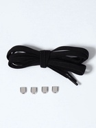 Шнурки для обуви, пара, плоские, с фиксаторами, эластичные, 8 мм, 100 см, чёрные - Фото 3