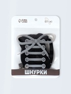 Шнурки для обуви, пара, плоские, с фиксаторами, эластичные, 8 мм, 100 см, чёрные - Фото 7