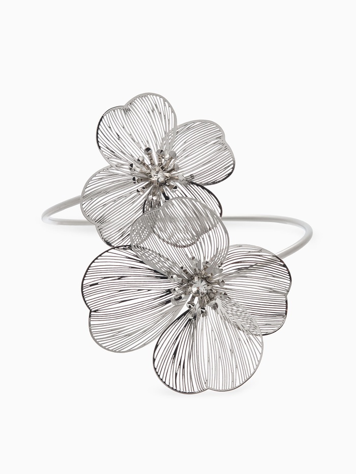 Браслет «Цветок» стразинка, цвет серебро - Фото 1