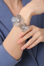 Браслет «Цветок» стразинка, цвет серебро - Фото 6