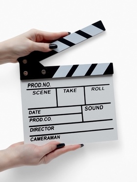 Кинохлопушка режиссёра, белая, 20×20 см