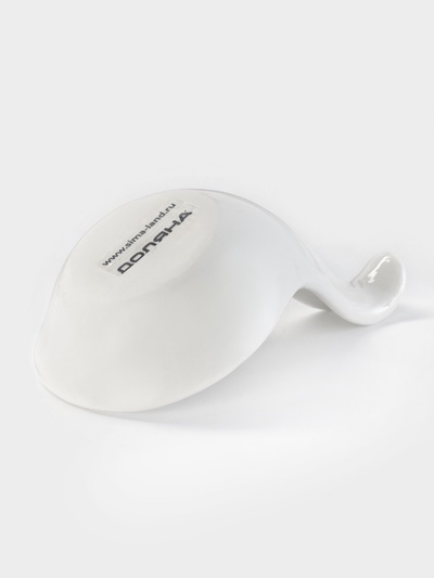 Соусник Доляна White Label, 9×5.5×6 см, фарфор, белый