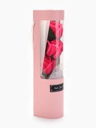 Подарочный букет из трех мыльных роз в колбе, фуксия - Фото 5