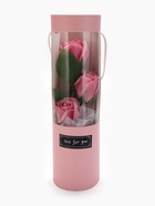 Подарочный букет из трех мыльных роз в колбе, дымно-розовые - Фото 1