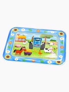 Акваковрик надувной, 60×50 см, фигурки EVA, Синий Трактор - Фото 17